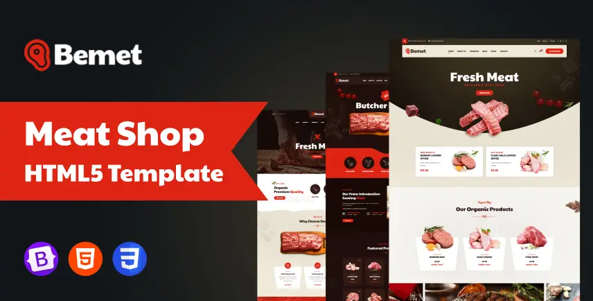 Bemet – Butcher & Meat Shop Template + RTL