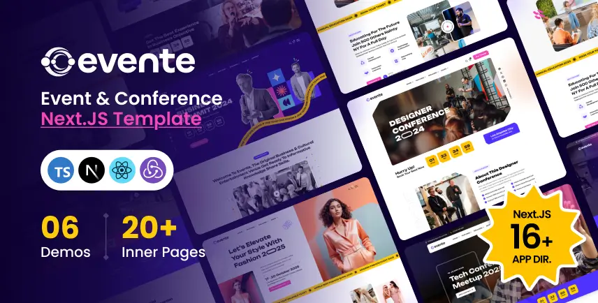 Evente – Event & Conference React NextJS Template