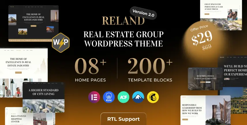 Reland – Real Estate Group WordPress Theme + RTL