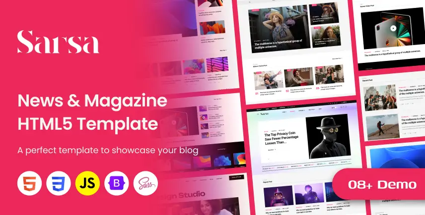 Sarsa – News & Magazine HTML Template