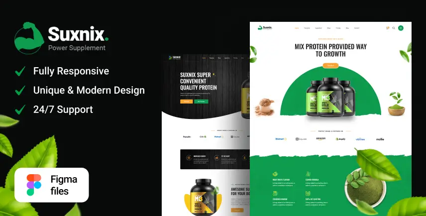 Suxnix – Health Supplement Figma Template