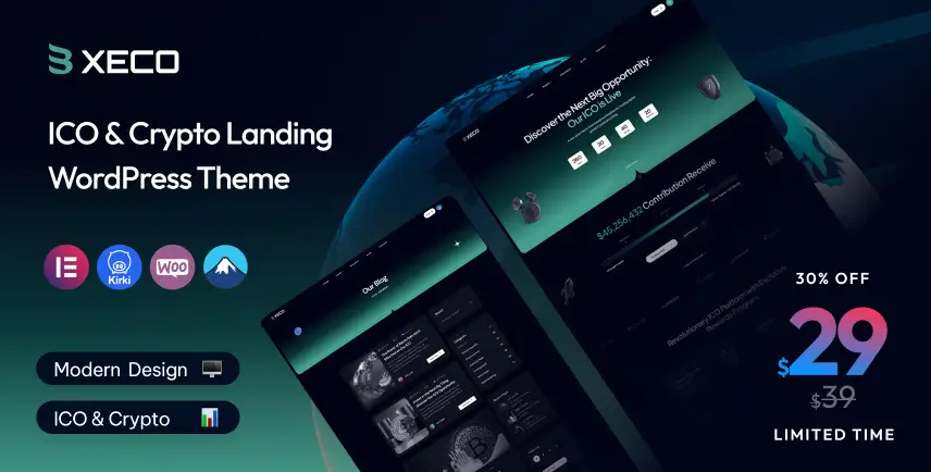 Xeco – ICO & Crypto Landing WordPress Theme
